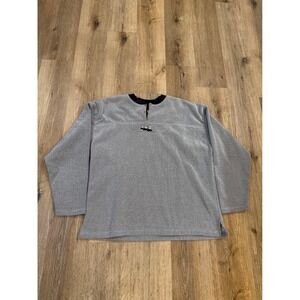 Vintage Anywear Calgary Canada Mountain Henley Pullover Grey Mens XL 90s Knit